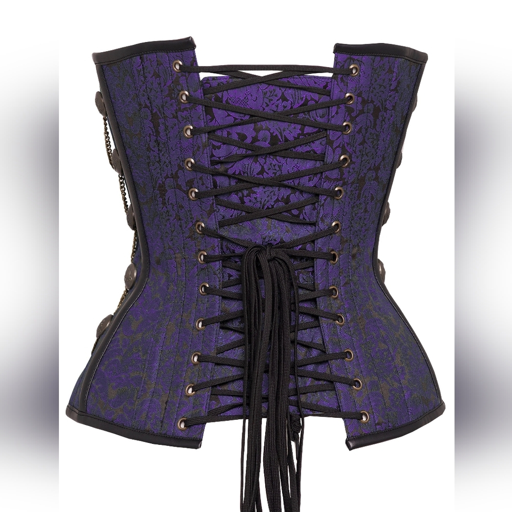 Corset Story Purple Steampunk Corset With Chains - Picture 3 of 16